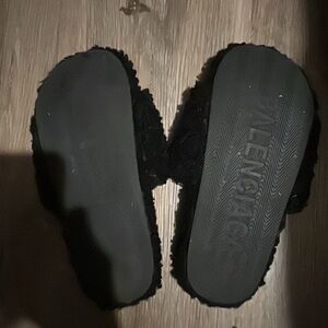 Balenciaga Black Textured Slides